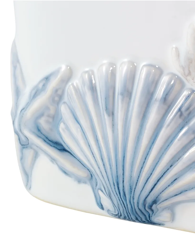 Avanti Abstract Coastal Seashells & Coral Ceramic Tissue Box Cover