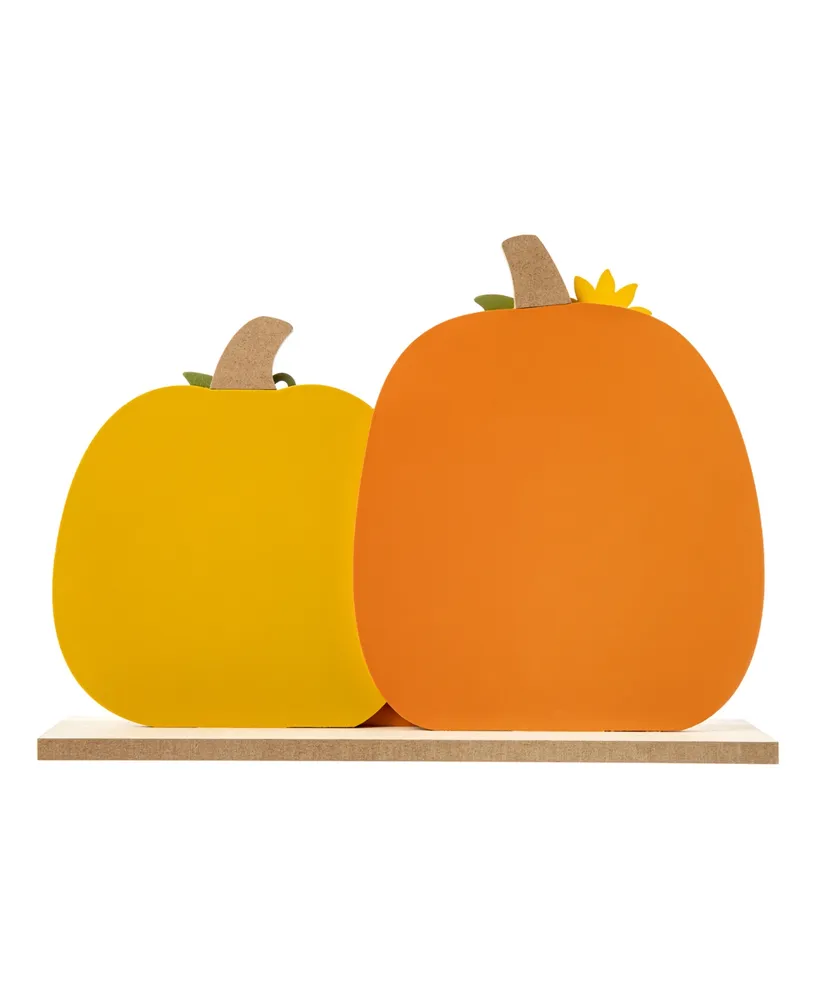 Glitzhome 16" L Thanksgiving Wooden Pumpkins Table Decor