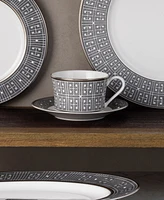 Noritake Infinity Graphite 4 Piece Saucer Set, Service for 4