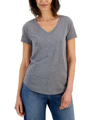 Style & Co Women's V-Neck Perfect Short-Sleeve Top, Created for Macy's