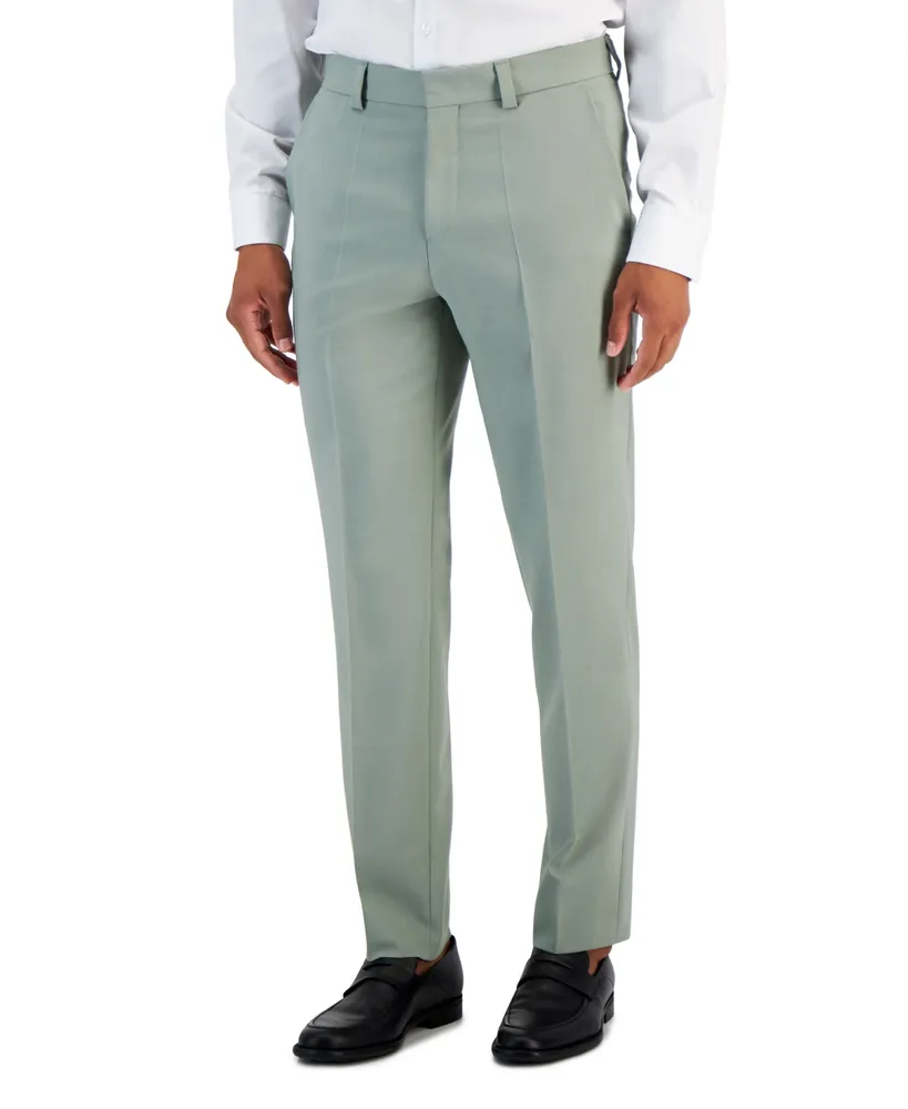 Buy Men Green Solid Slim Fit Formal Trousers Online - 707689 | Peter England