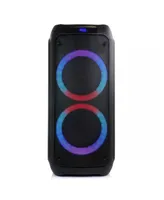 beFree Sound Dual 8 Inch Bluetooth Wireless Portable Party Speaker with Reactive Lights