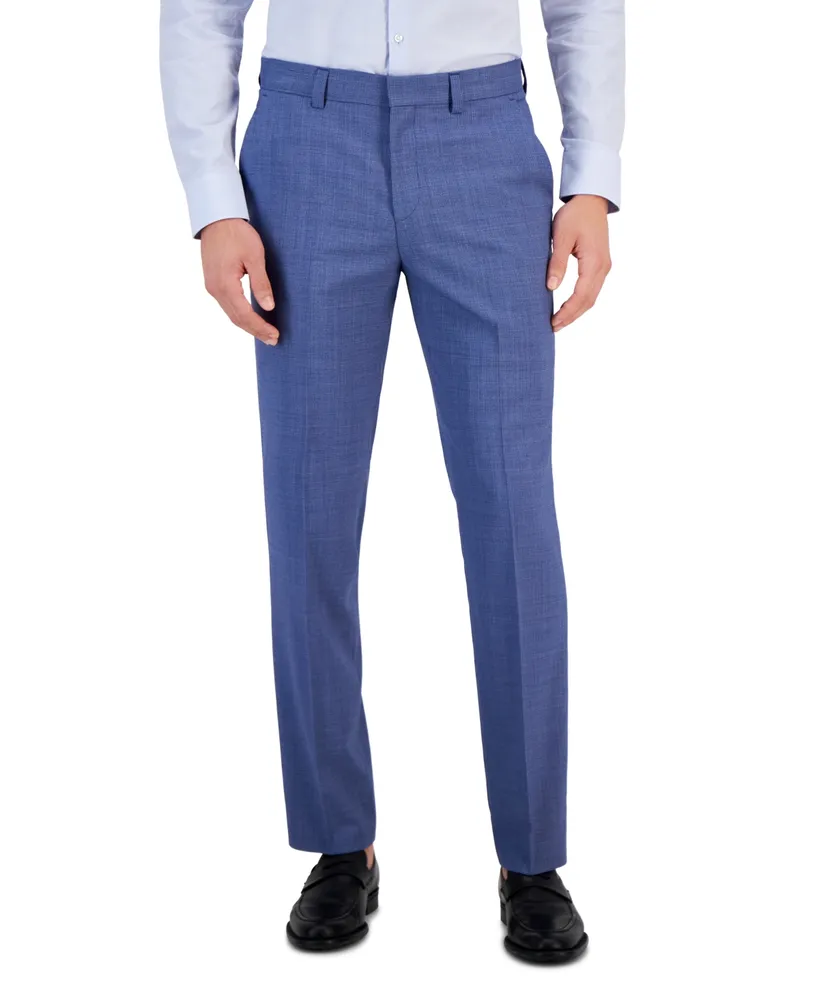 Mid Blue Broken Structure Tailored Fit Suit Trouser