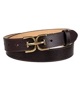 Sam Edelman Women's Slim Double-e Plaque Buckle Belt