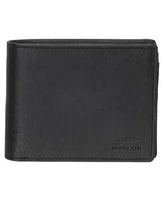 Mancini Men's Buffalo Rfid Secure Center Wing Billfold Wallet