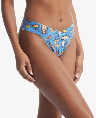 Hanky Panky Women's Printed Daily Lace Original Rise Thong Underwear