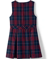 Lands' End Child School Uniform Girls Plus Plaid Jumper Dress Top of Knee