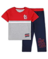 Toddler Boys and Girls Red, Navy St. Louis Cardinals Batters Box T-shirt and Pants Set