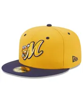 Men's New Era Gold Montgomery Biscuits Authentic Collection Alternate Logo 59FIFTY Fitted Hat