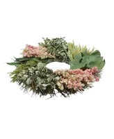 Magnolia Supply Co Preserved Larkspur Farmhouse Handcrafted Wreath, 19"