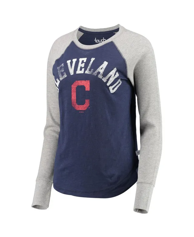 Cleveland Indians Touch Women's Power Play V-Neck T-Shirt - Gray