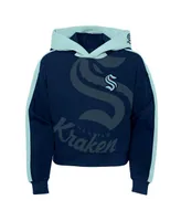 Big Girls Deep Sea Blue Seattle Kraken Record Setter Pullover Hoodie