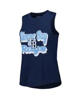 Women's Concepts Sport Light Blue, Navy Tampa Bay Rays Wordmark Meter Muscle Tank Top and Pants Sleep Set