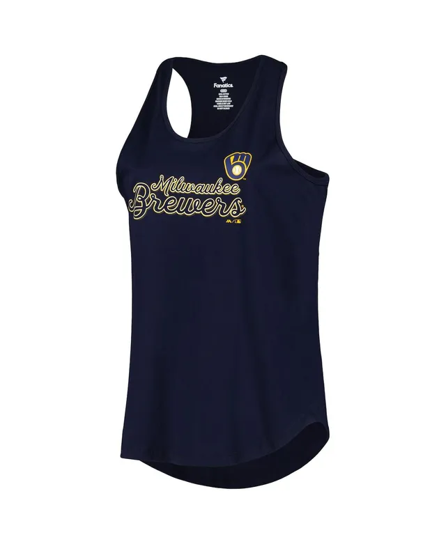 Women's Navy Milwaukee Brewers Plus Size Racerback Tank Top