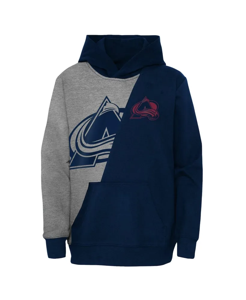 Big Boys and Girls Heather Gray, Navy Colorado Avalanche Unrivaled Pullover Hoodie
