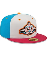 Men's New Era White, Coral Pescados De Carolina Copa La Diversion 59FIFTY Fitted Hat