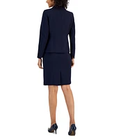 Le Suit Women's Notch-Collar Three-Button Skirt