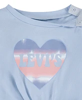 Levi's Baby Girls T-shirt and Pull On Denim Shorts, 2 Piece Set