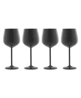 Cambridge Oz Brushed Black Stainless Steel Wine Glasses