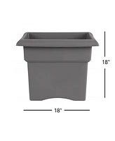 Bloem Veranda Deck Box Planter Square VER18908, Charcoal Gray, 18"