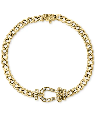 Effy Diamond Horseshoe Curb Link Bracelet (1/3 ct. t.w.) in 14k Gold