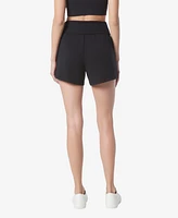 Andrew Marc Sport Women's Fold Over Waistband Lounge Relaxed Fit Shorts