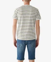 True Religion Men's Short Sleeve Arch Logo Stripe T-shirt