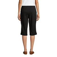 Lands' End Petite Sport Knit High Rise Elastic Waist Pull On Capri Pants