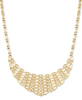 Graduated Openwork Statement Necklace in 14k Gold-Plated Sterling Silver, 17" + 2"