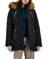 Maralyn & Me Trendy Plus Faux-Fur-Trim Hooded Puffer Coat, Created for Macy's