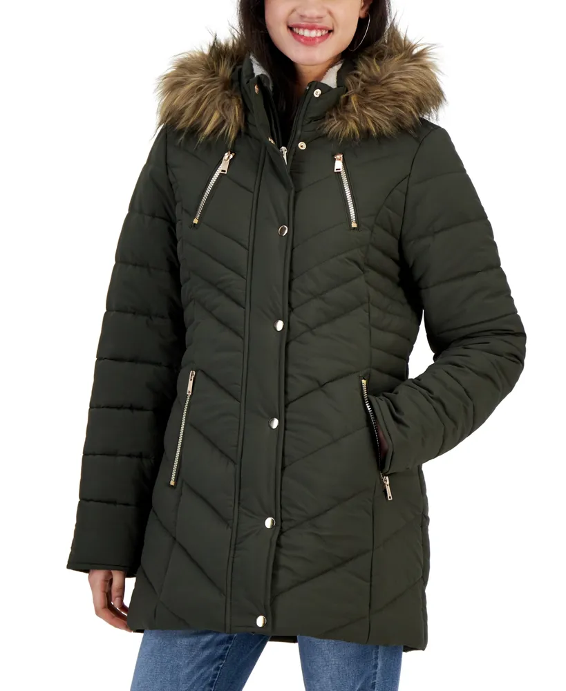 Maralyn & Me Trendy Plus Faux-Fur-Trim Hooded Puffer Coat, Created for Macy's