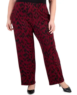 Jm Collection Plus Wide-Leg Pull-On Pants, Created for Macy's