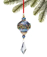 Holiday Lane Jewel Tones Blue and Purple Beaded Drop Ornament, Created for Macy's