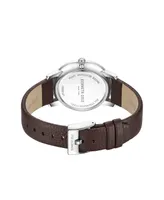 Kenneth Cole New York Men's Quartz Classic Brown Dark Genuine Leather Watch 42mm