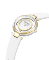 Kenneth Cole New York Women's Quartz Transparency White Genuine Leather Watch 34mm