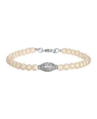 Symbols of Faith Imitation Pearl Prayer Bracelet