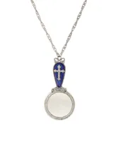 Symbols of Faith Enamel Cross Magnifying Glass Necklace