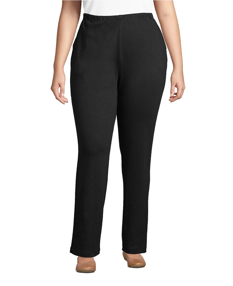 Lands' End Plus Sport Knit High Rise Pants