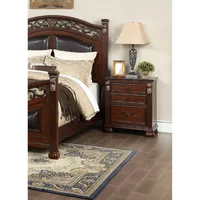 Bedroom Furniture Traditional Look Unique Wooden Nightstand Drawers Bedside Table Cherry