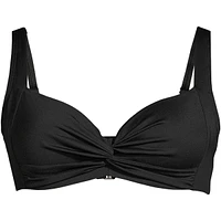 Lands' End Women's Twist Front Underwire Bikini Swimsuit Top Adjustable Straps