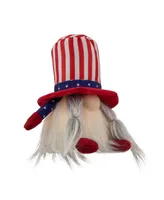 6.75" Lighted Americana Girl 4th of July Patriotic Gnome