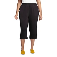 Lands' End Plus Sport Knit High Rise Elastic Waist Capri Pants