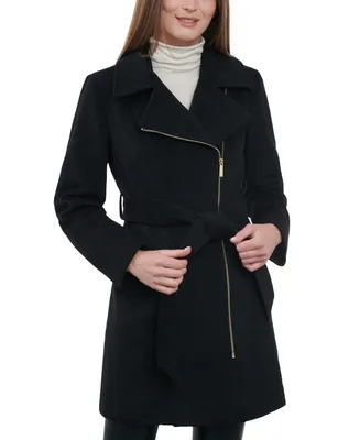 Michael Kors Women's Asymmetric Wool Blend Wrap Coat