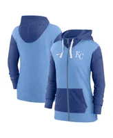 Women's Nike Light Blue Kansas City Royals Full Zip Hoodie