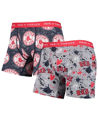 Men's Pair of Thieves Gray, Navy Boston Red Sox Super Fit 2-Pack Boxer Briefs Set