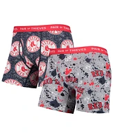 Men's Pair of Thieves Gray, Navy Boston Red Sox Super Fit 2-Pack Boxer Briefs Set
