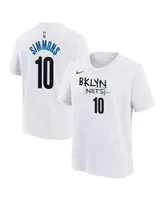 Big Boys and Girls Nike Ben Simmons White Brooklyn Nets 2022/23 City Edition Name Number T-shirt