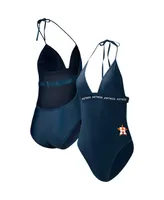 Women's G-iii 4Her by Carl Banks Navy Houston Astros Full Count One-Piece Swimsuit