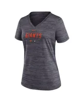 Women's Nike Black San Francisco Giants Authentic Collection Velocity Practice Performance V-Neck T-shirt