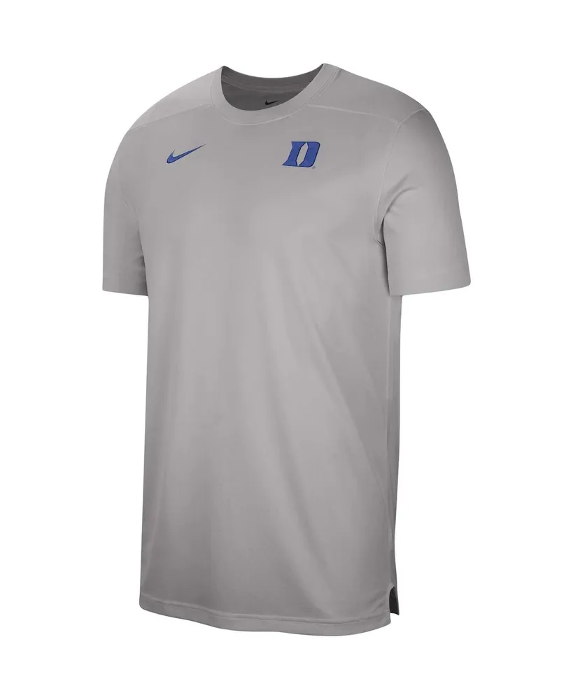 Men's Nike Heather Gray Duke Blue Devils Sideline Coaches Performance Top